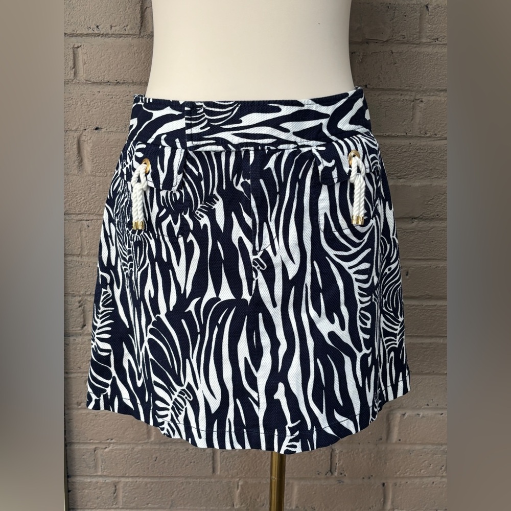 Lilly Pulitzer navy & white print skirt 4